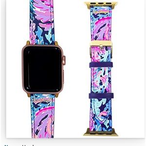 NIB Lilly Pulitzer Genuine Leather Watch Band 38mm/40mm Smart Apple Watch